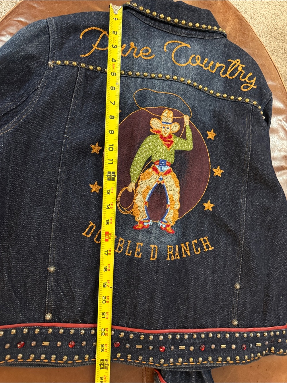 NWT Double D Ranch Dark Blue Embroidered 'Pure Country' Denim Jacket 2X - Picture 11 of 12